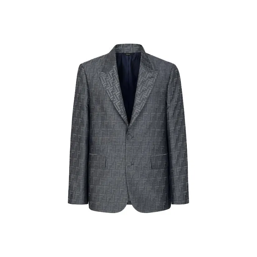 FENDI Logo Jacquard Single Breasted Jacket