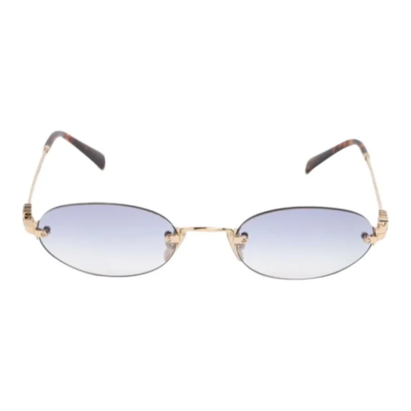 MIU MIU Металл Кошачий глаз Солнцезащитные очки Женские Золото