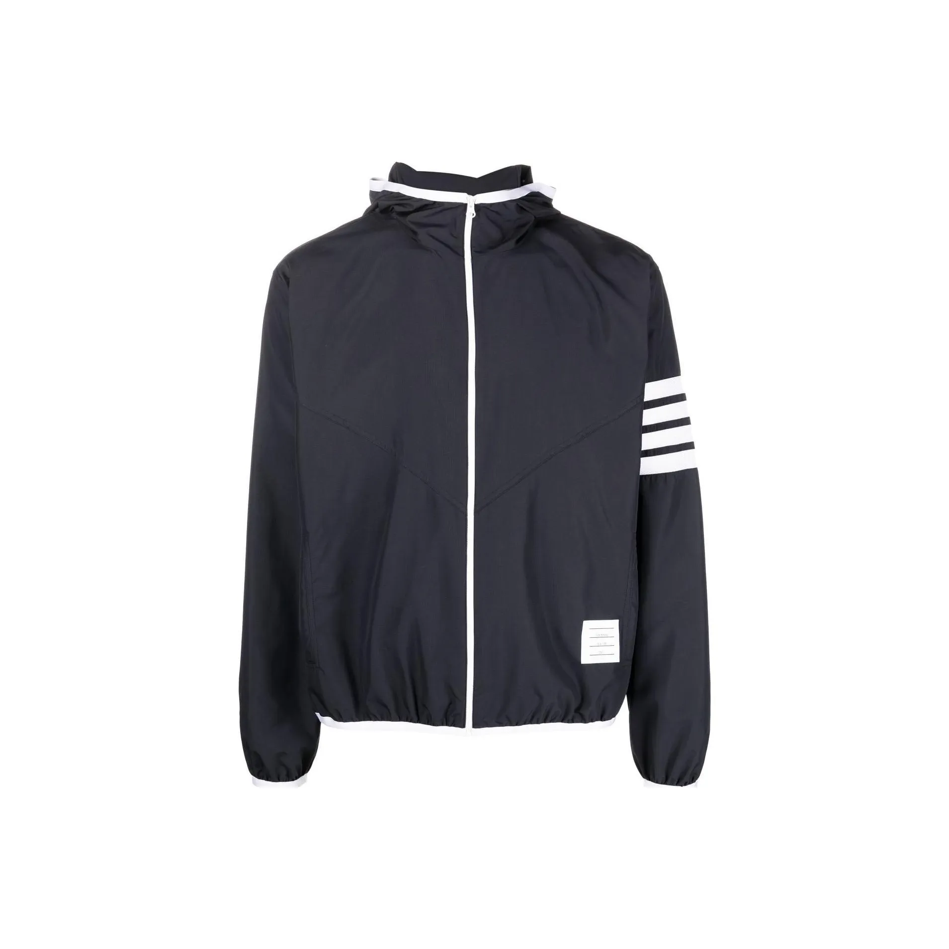 THOM BROWNE 4 Bar Zip Up Hooded Jacket