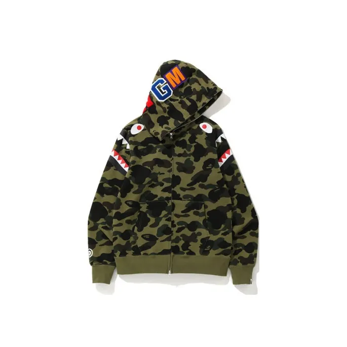 Bape 1st Camo Shark Shoulder Full Zip Hoodie
