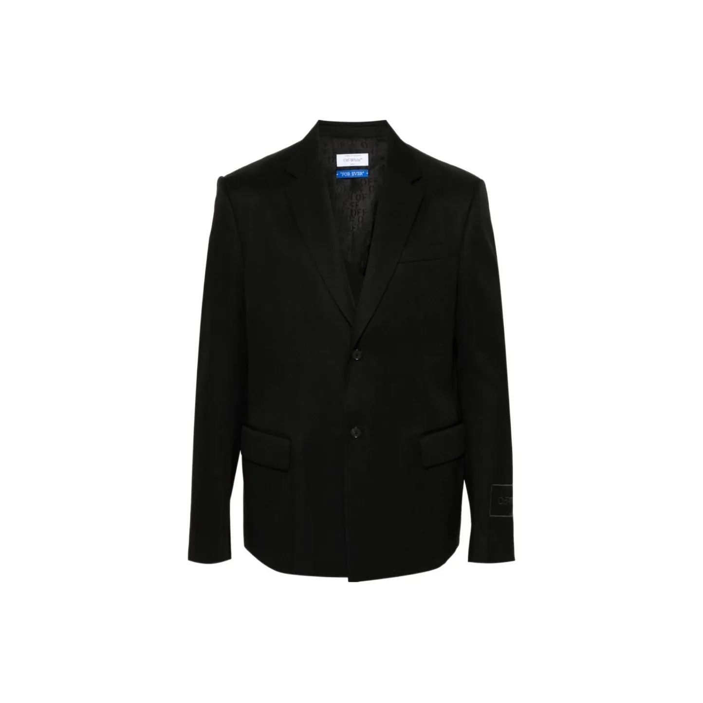 OFF WHITE Single Breasted Logo Embroidered Blazer