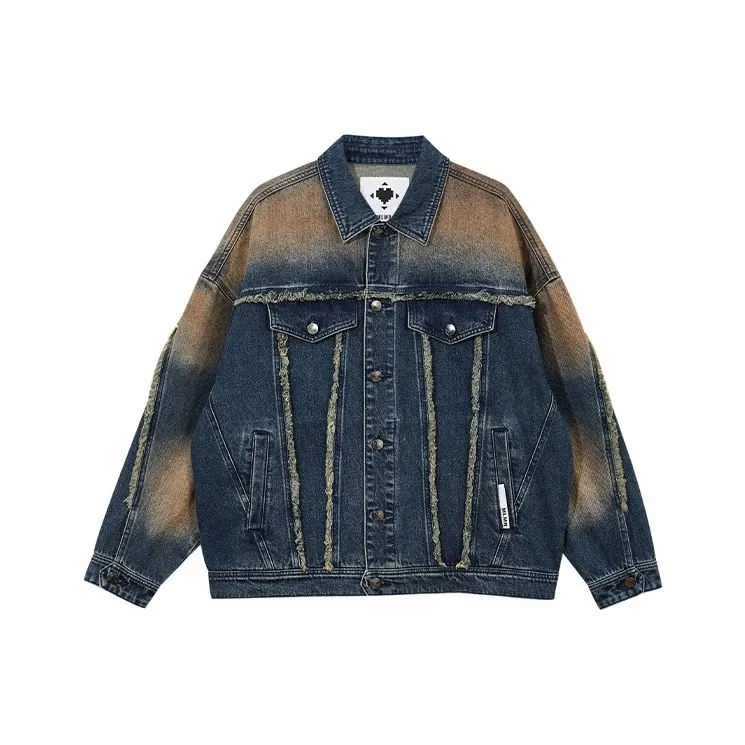 MLMR Gradients And Stitching Men Denim Jacket