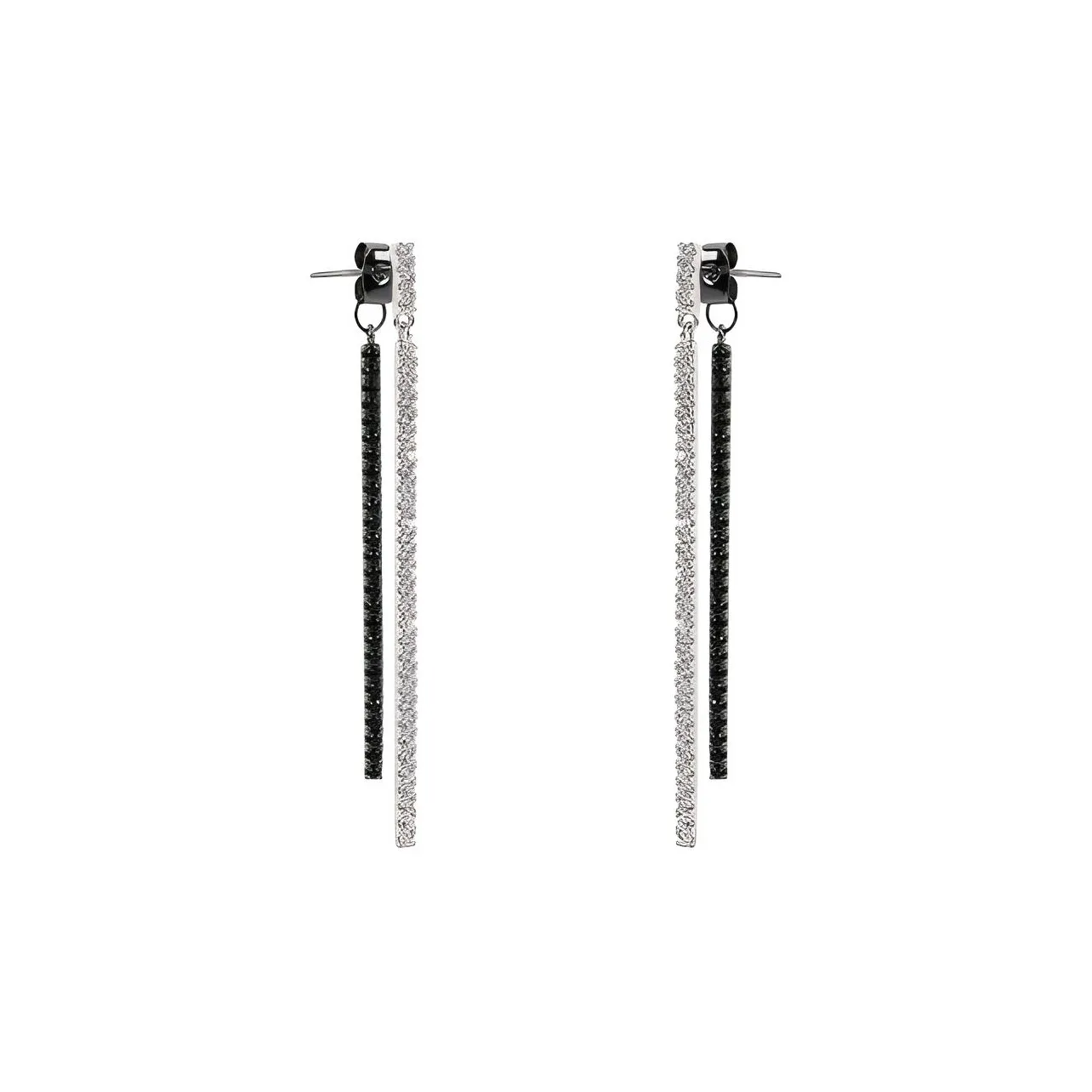 Glam Ever Сплав/Серебряное покрытие/Золотое покрытие Серьги Передняя часть Черная And Задняя часть Белая Женские