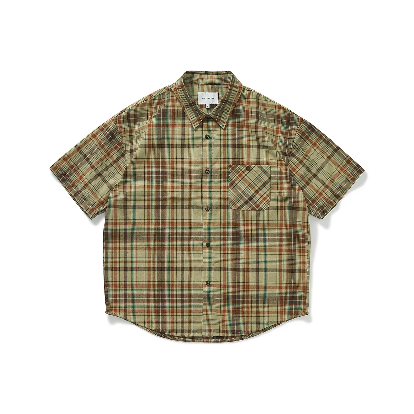 714STREET Рубашка Унисекс Желтая Клетка