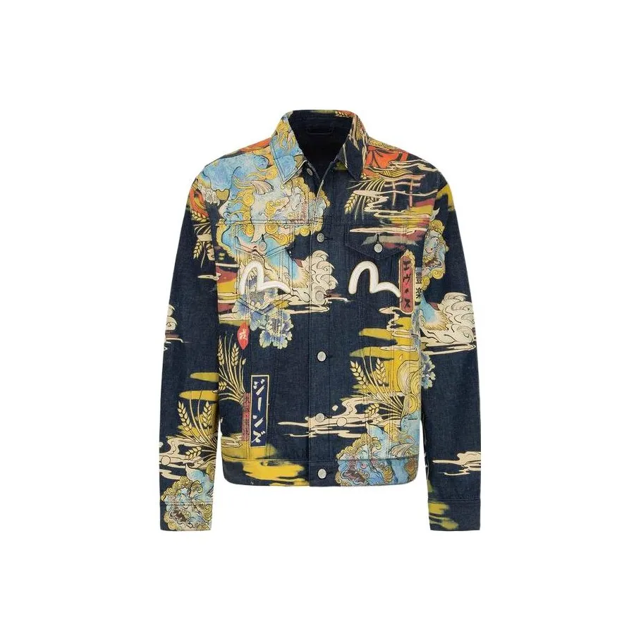 EVISU Denim Jackets Men's Multicolor