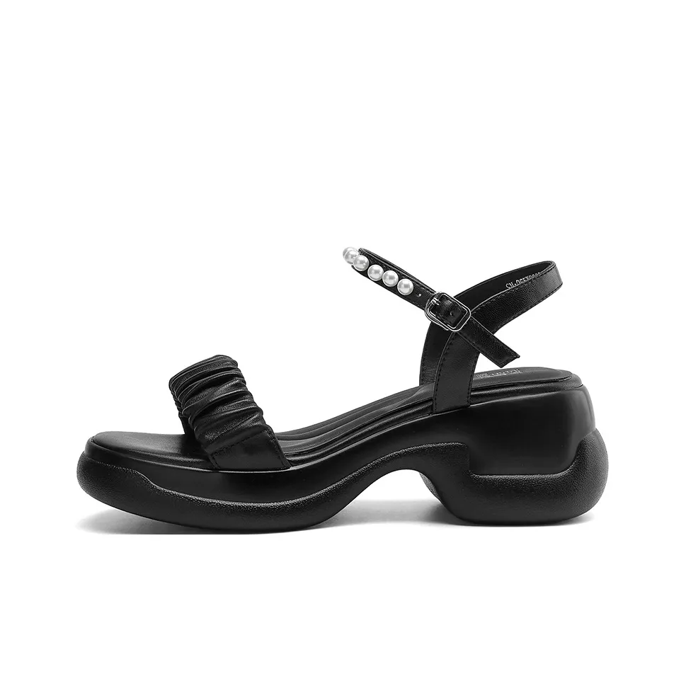 XICUNMINGWU One Ремень Сандалии Женские Черные