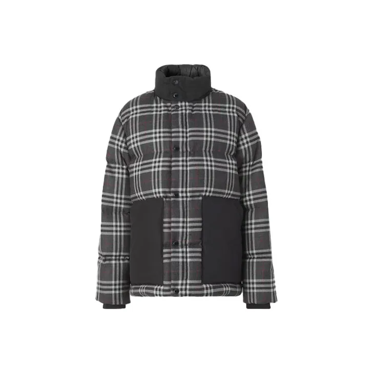 Burberry Check Down Filled Wool Jacket