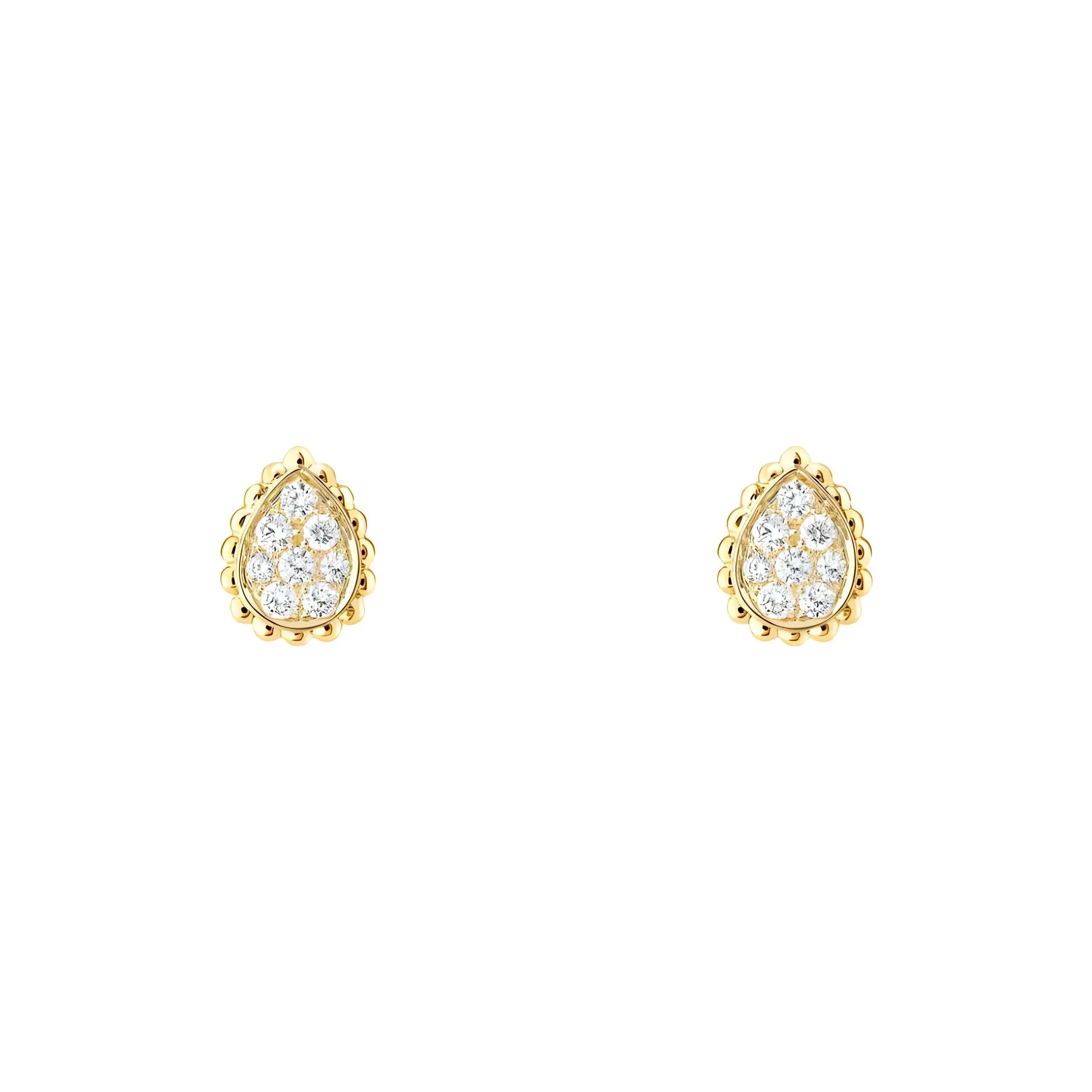 Boucheron 18kt Yellow Gold Serpent Bohème Diamonds Xs Motif Teardrop Stud Earrings