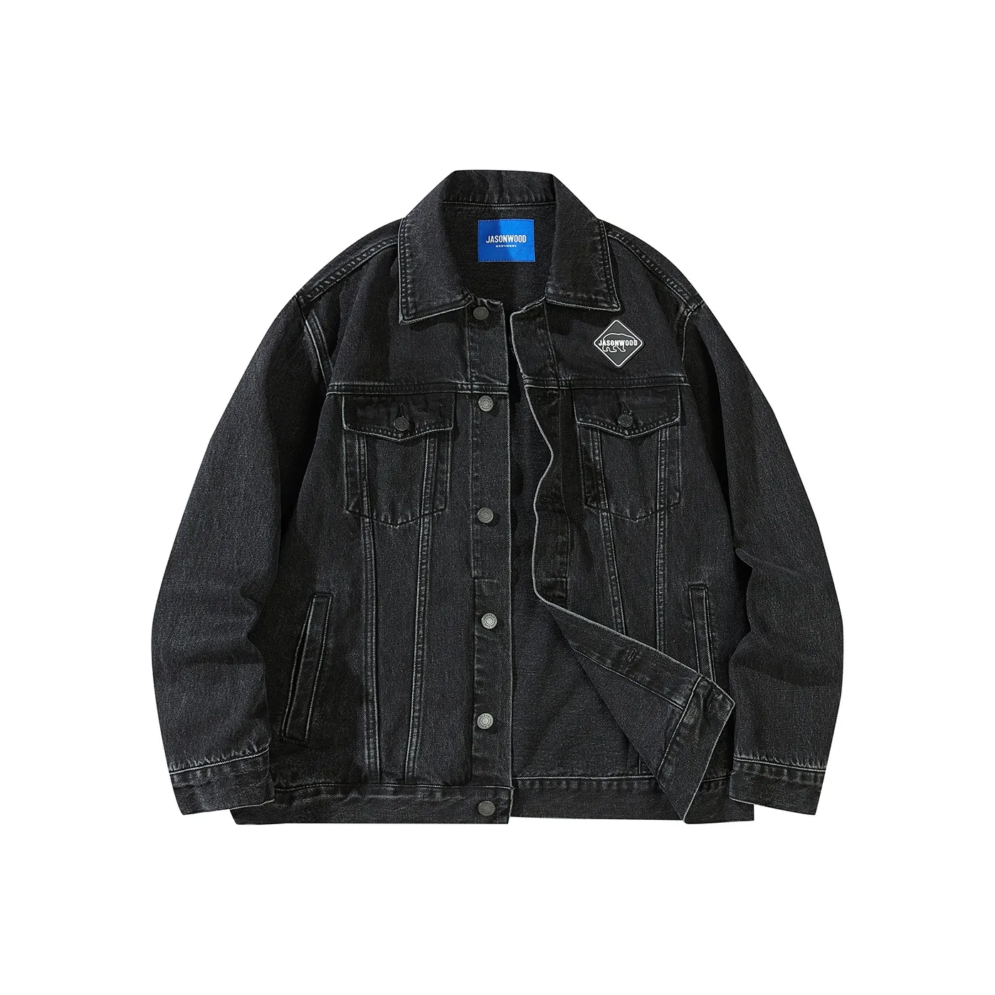 JASONWOOD Черный Мужской Джинсовый Куртка