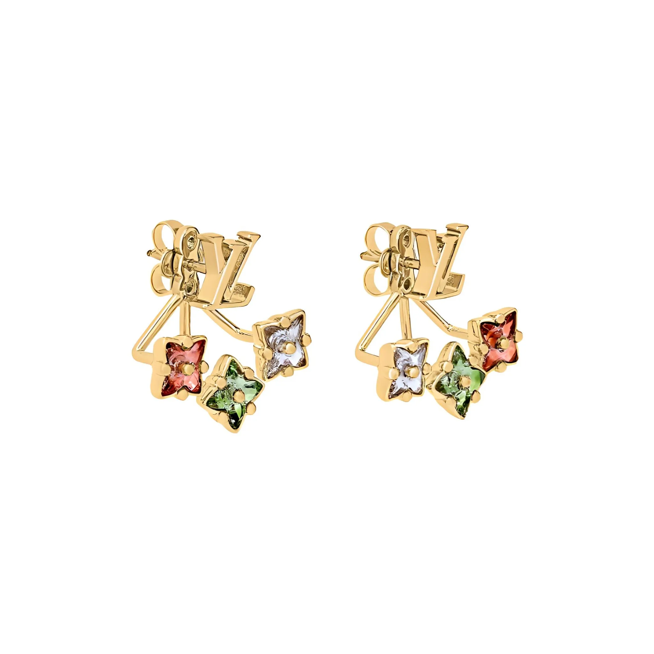 LOUIS VUITTON LOULOUGRAM Earrings Women's Gold