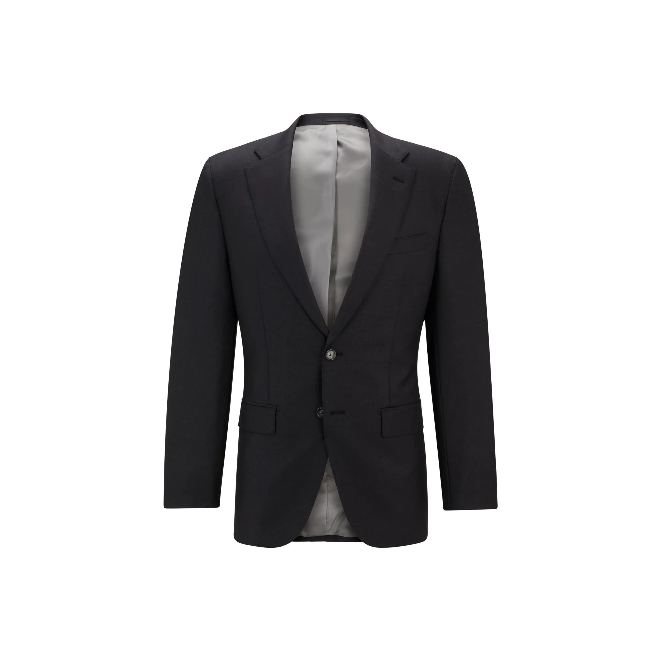 HUGO BOSS Slim Fit Jacket In Virgin Wool With Stretch Business Suit Men's Gray