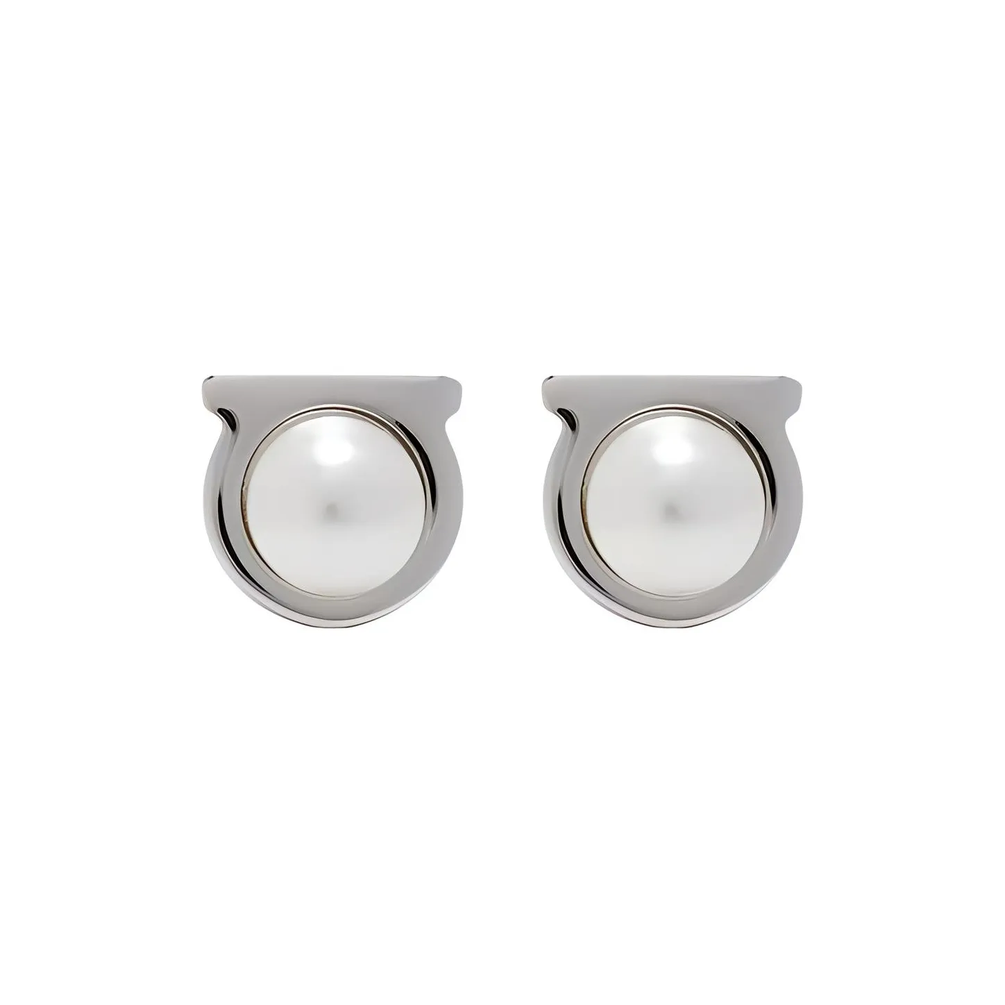 Ferragamo Stud Earrings Women's Silver