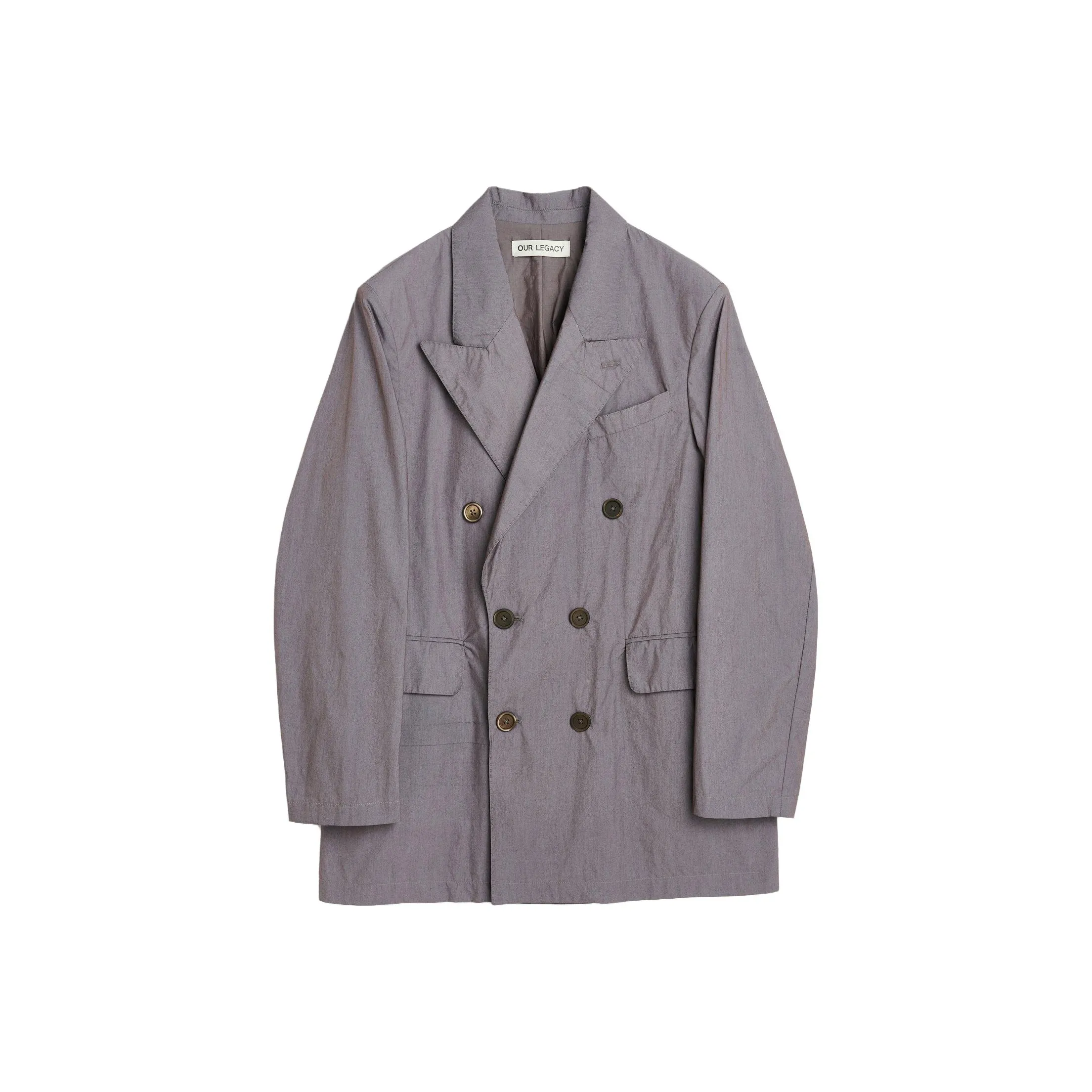 OUR LEGACY Poplin-texture Double-breasted Blazer