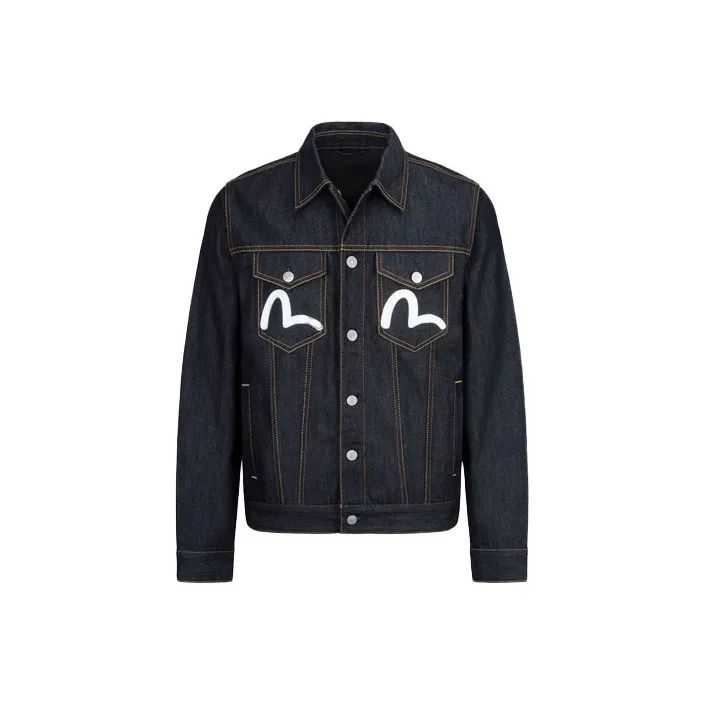 EVISU Denim Jackets Men Denim Blue