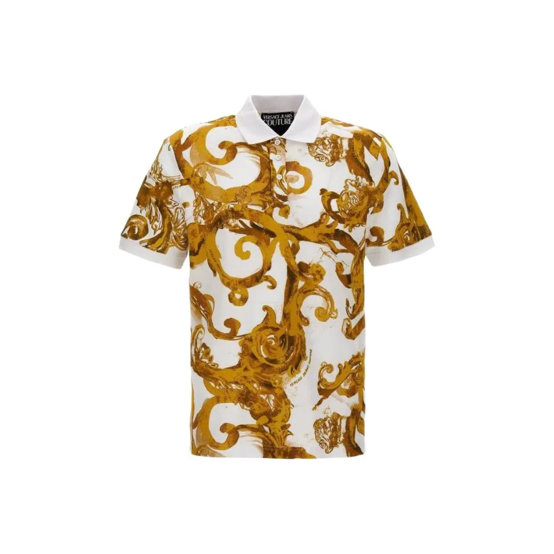 VERSACE JEANS Couture Watercolour Couture Short Sleeved Polo Shirt