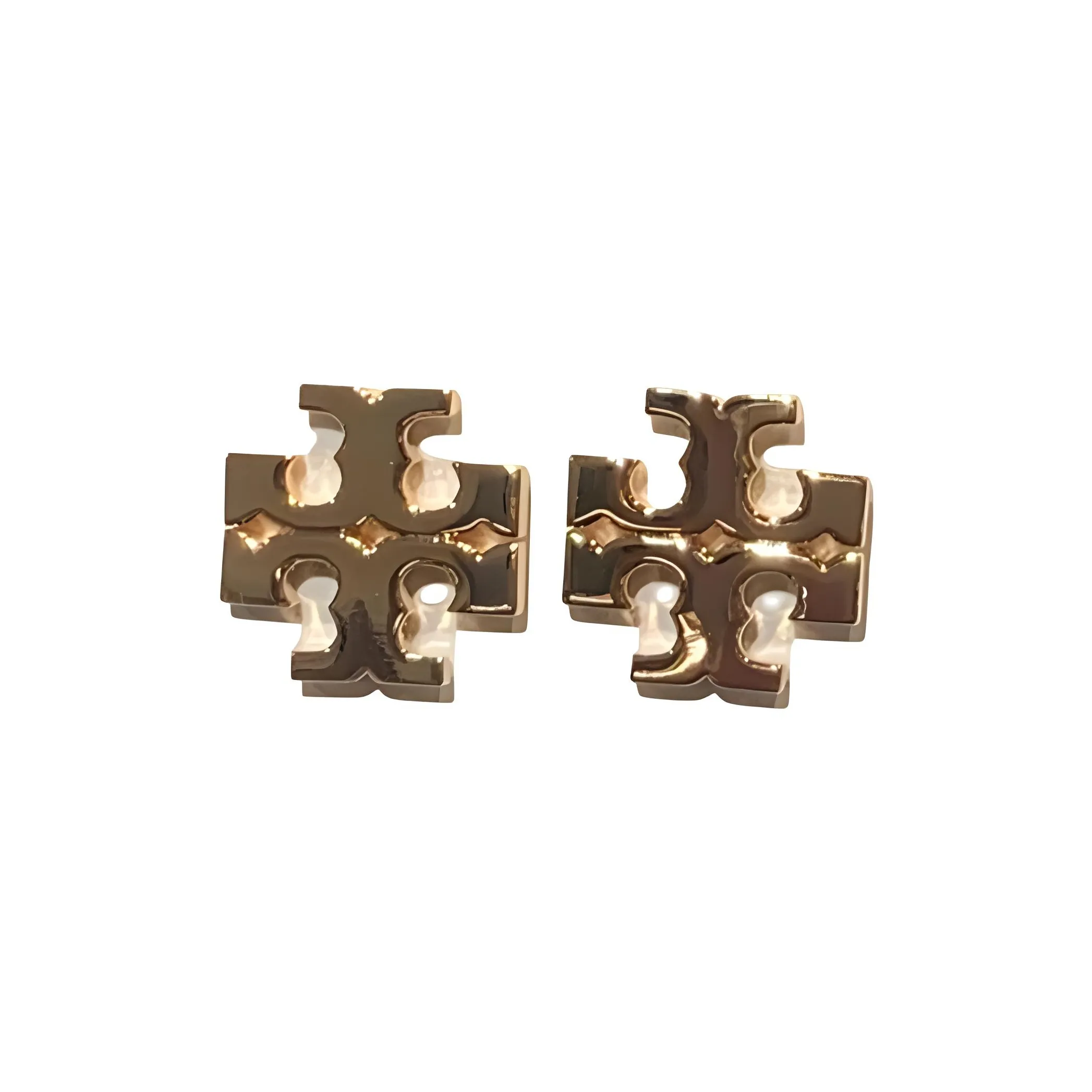 TORY BURCH Double T Motif Polished Finish Earrings