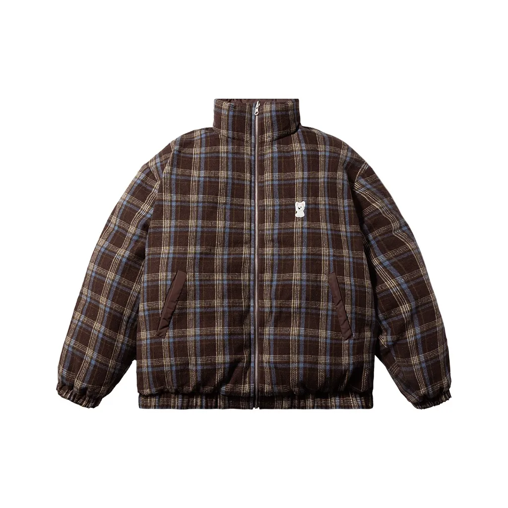 PSO Brand Осенний Зимний Пуховик Унисекс Темный Кофейный Коричневый