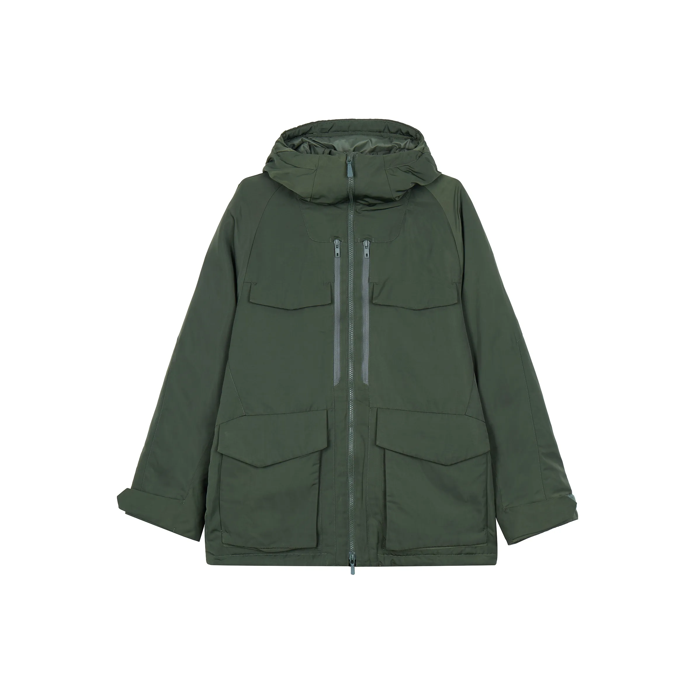 UNIQLO Пуховик Зимний Мужской Темно-зеленый