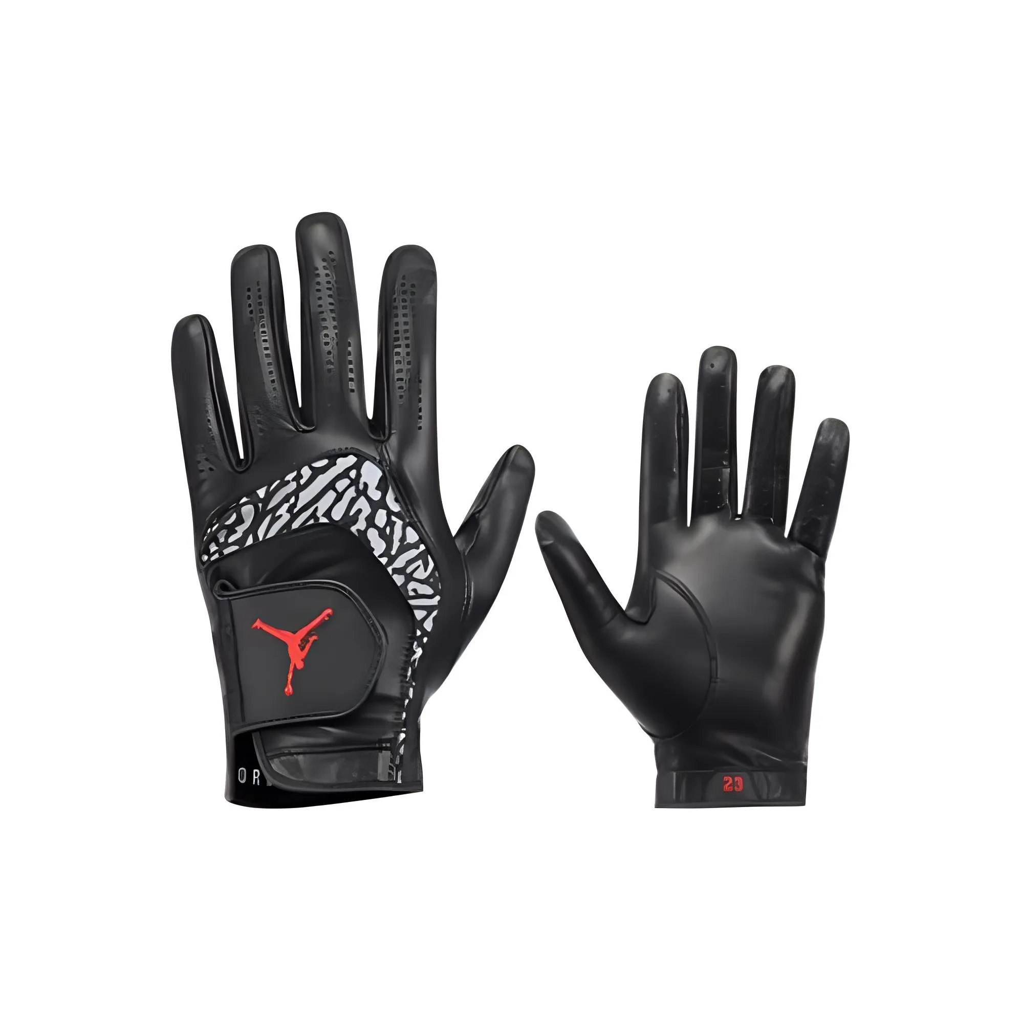 Jordan Sheepskin, Polyester, Elastane, Polyamide, Artificial Leather Sports Gloves Unisex Black
