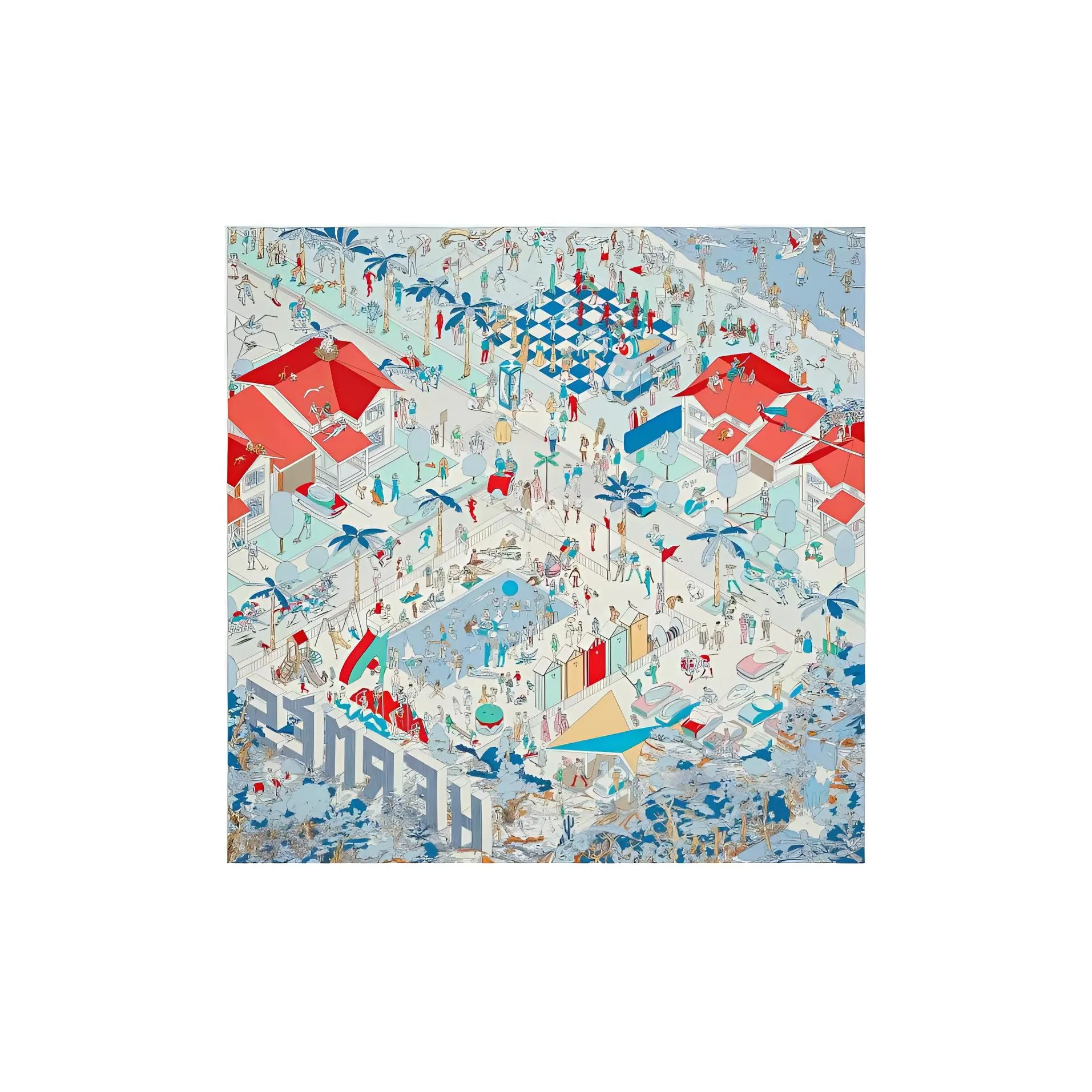 HERMES Шелковые шарфы Синий Женские