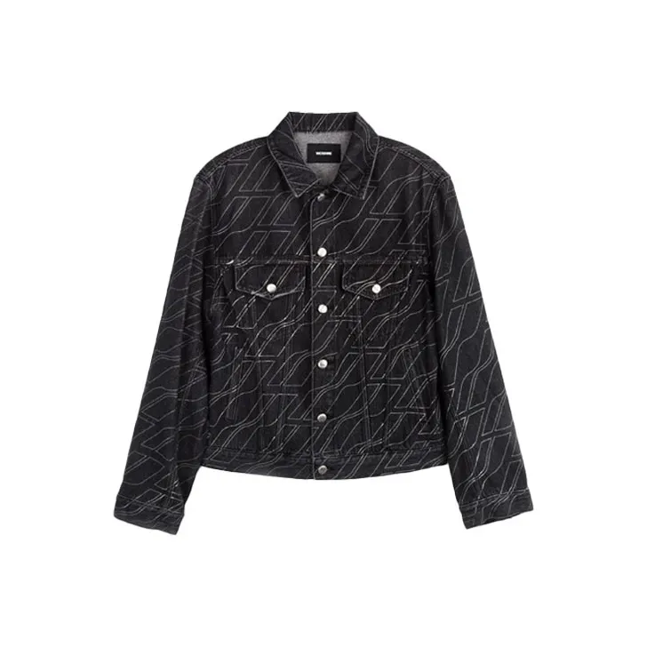 WE11DONE Выстиранный Черный Мужской Джинсовые Куртки