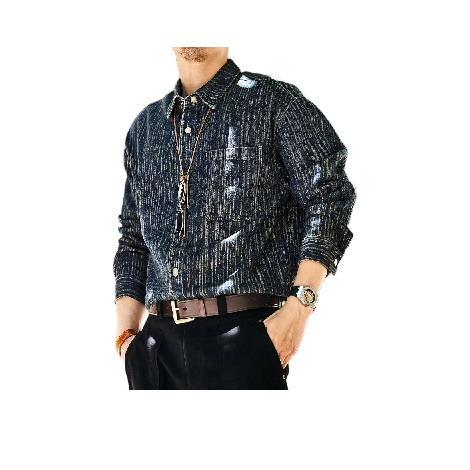 GELANLU Синий Унисекс Рубашки