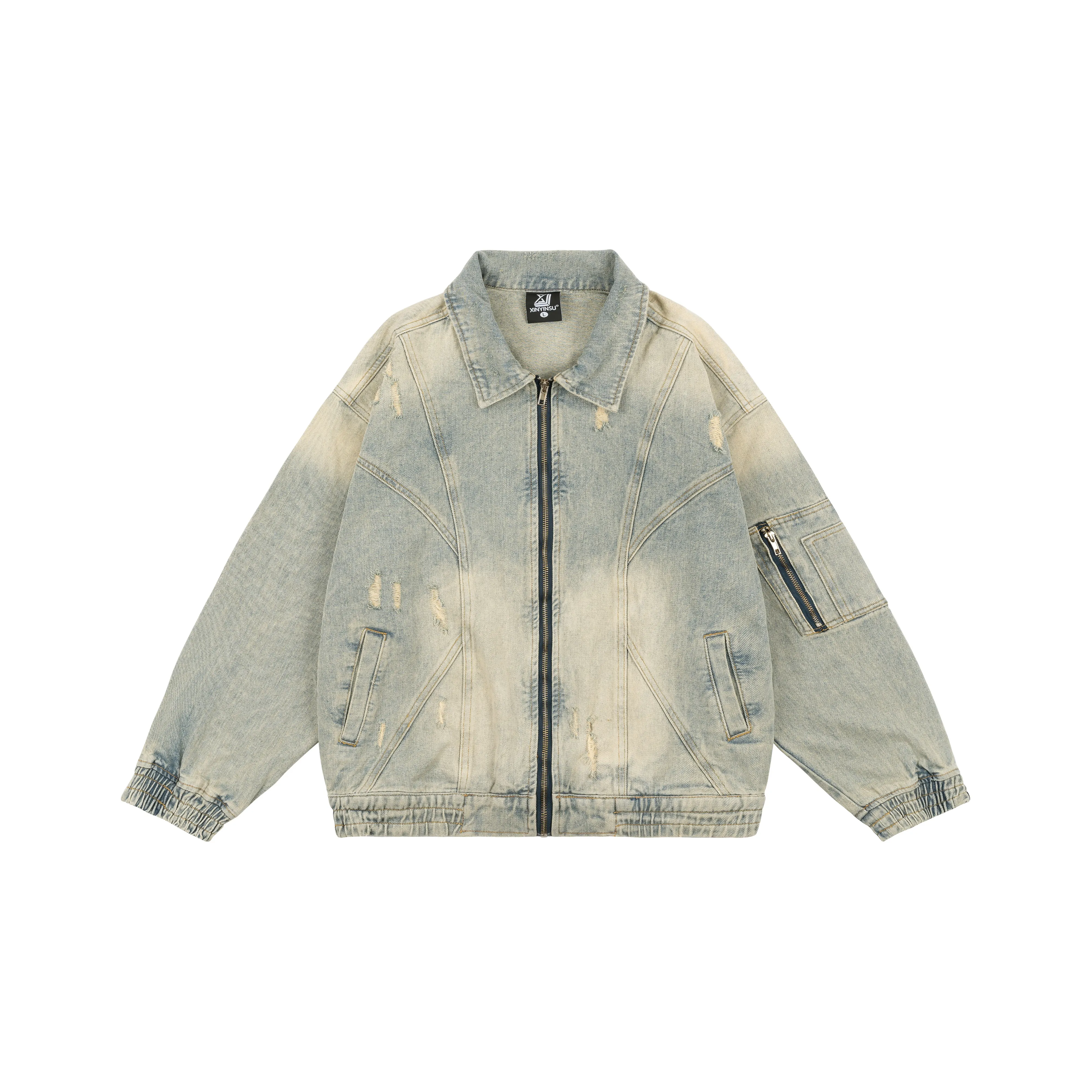 XINYINSU Denim Jacket Unisex Washable Yellow