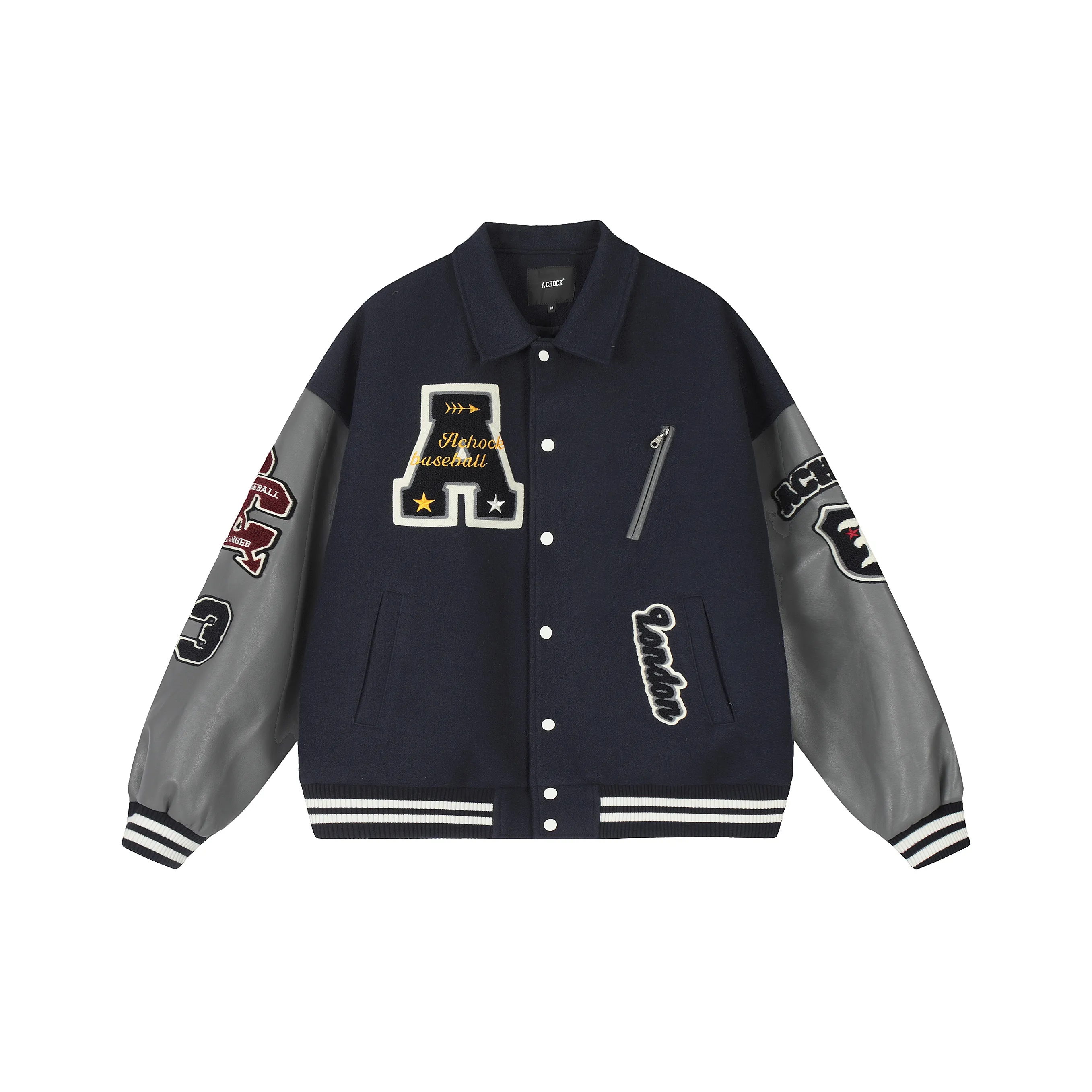 A Chock Jackets Coats Unisex Navy Blue