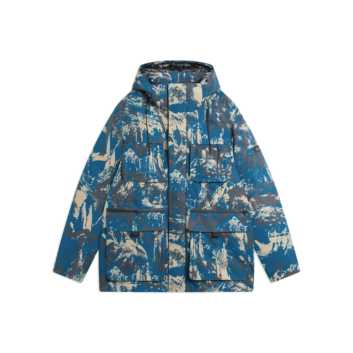 LiNing Training Series Down Jacket Winter Men's Lapis Lazuli All Over Print