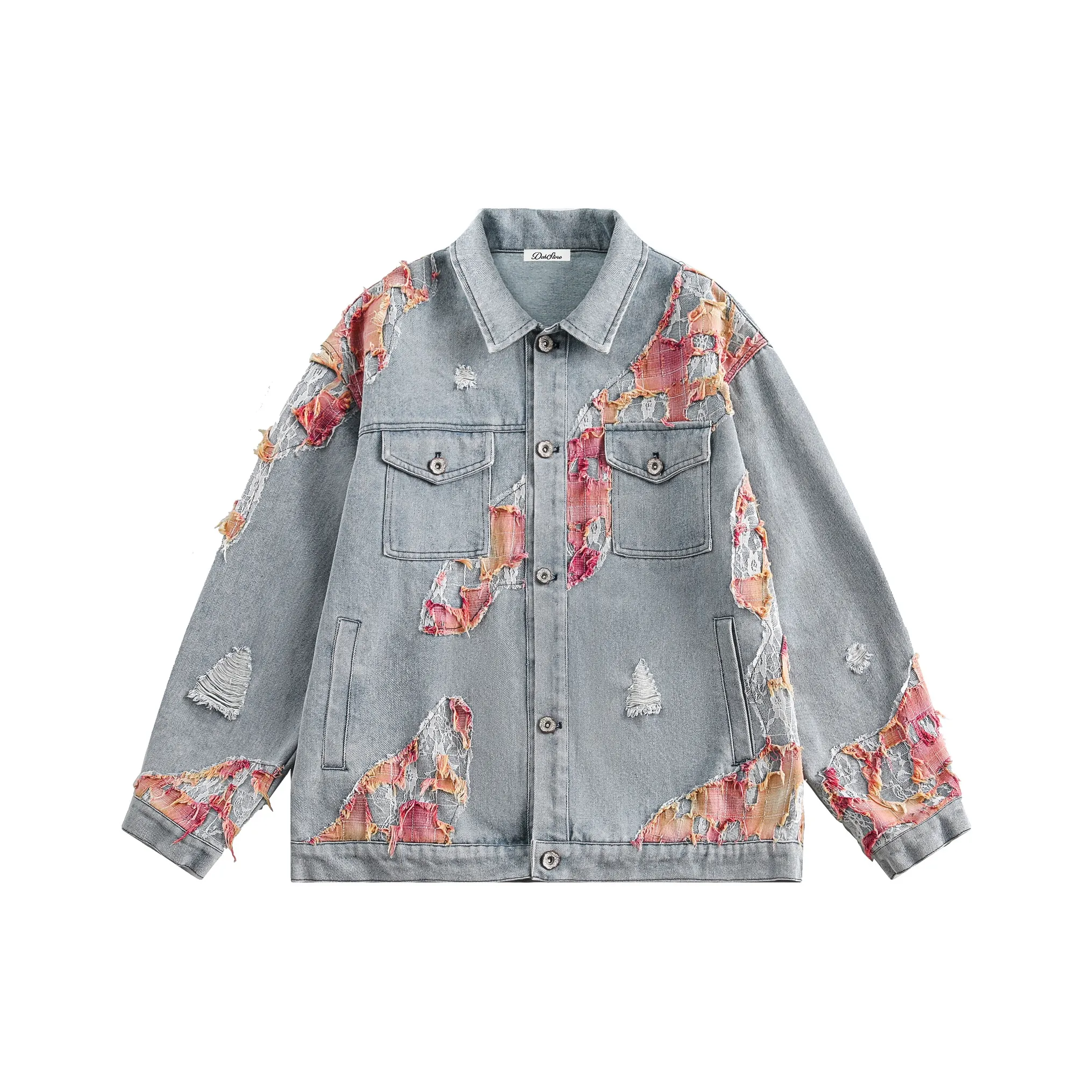DOH STORE Denim Jacket Unisex Sunset Pink