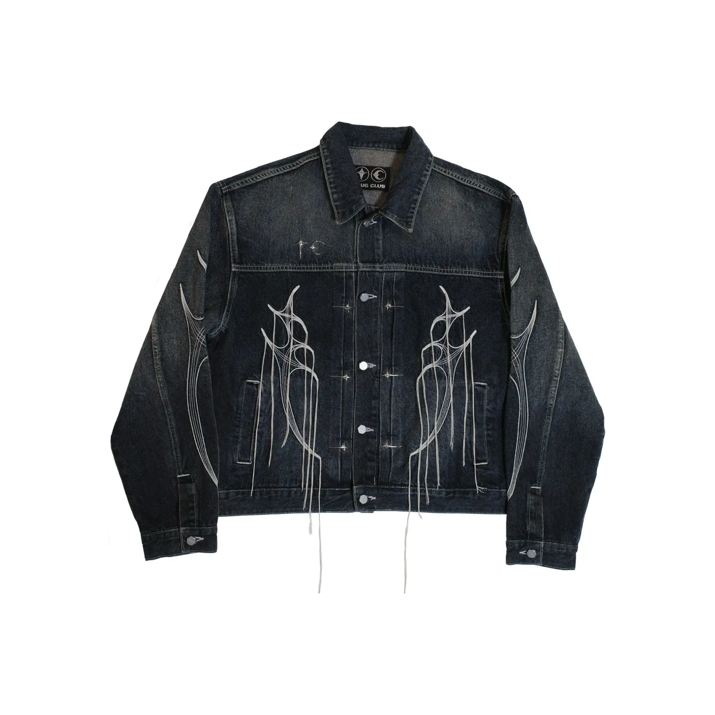 THUG CLUB Denim Jacket Unisex Blue