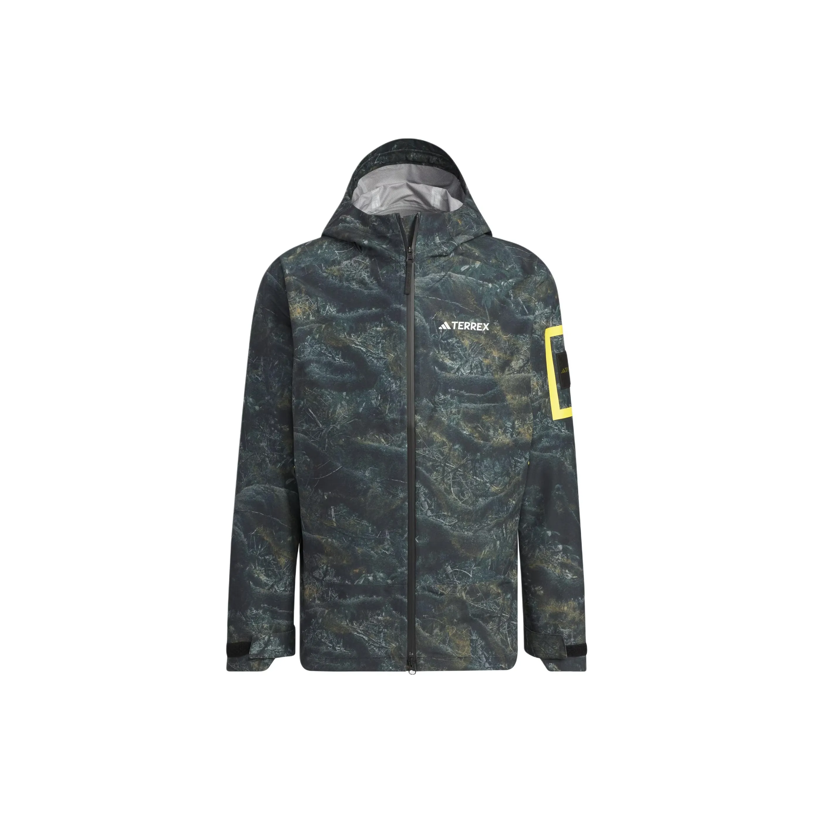 Adidas x NATIONAL GEOGRAPHIC Water Resistant Windproof And Rainproof Windbreaker Jacket Men's Pebble Silver Gray