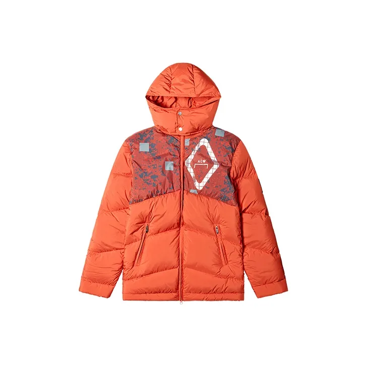 A COLD WALL* Геометрический узор Воротник-стойка Свободный крой Пуховая куртка Унисекс Ржаво-красный