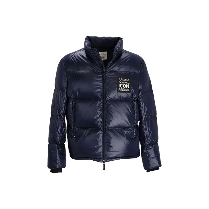 ARMANI EXCHANGE Logo-patch Zip-up Padded Down Jacket
