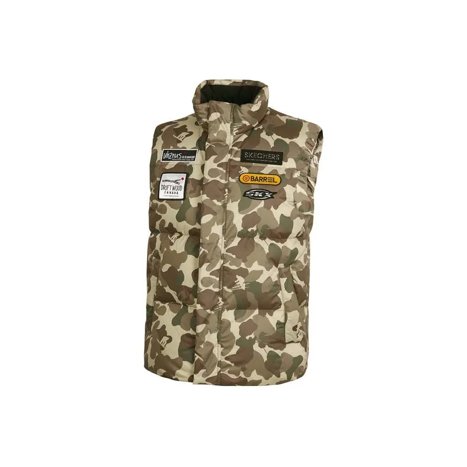 Skechers Камуфляж Бежевый Желтый Мужской Пуховый жилет