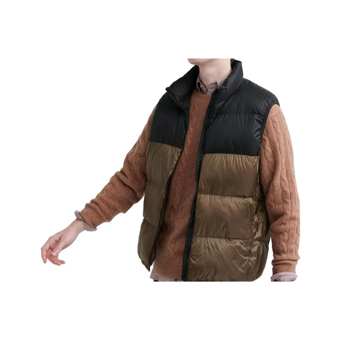 UNIQLO Каштановый Мужской Пуховый жилет