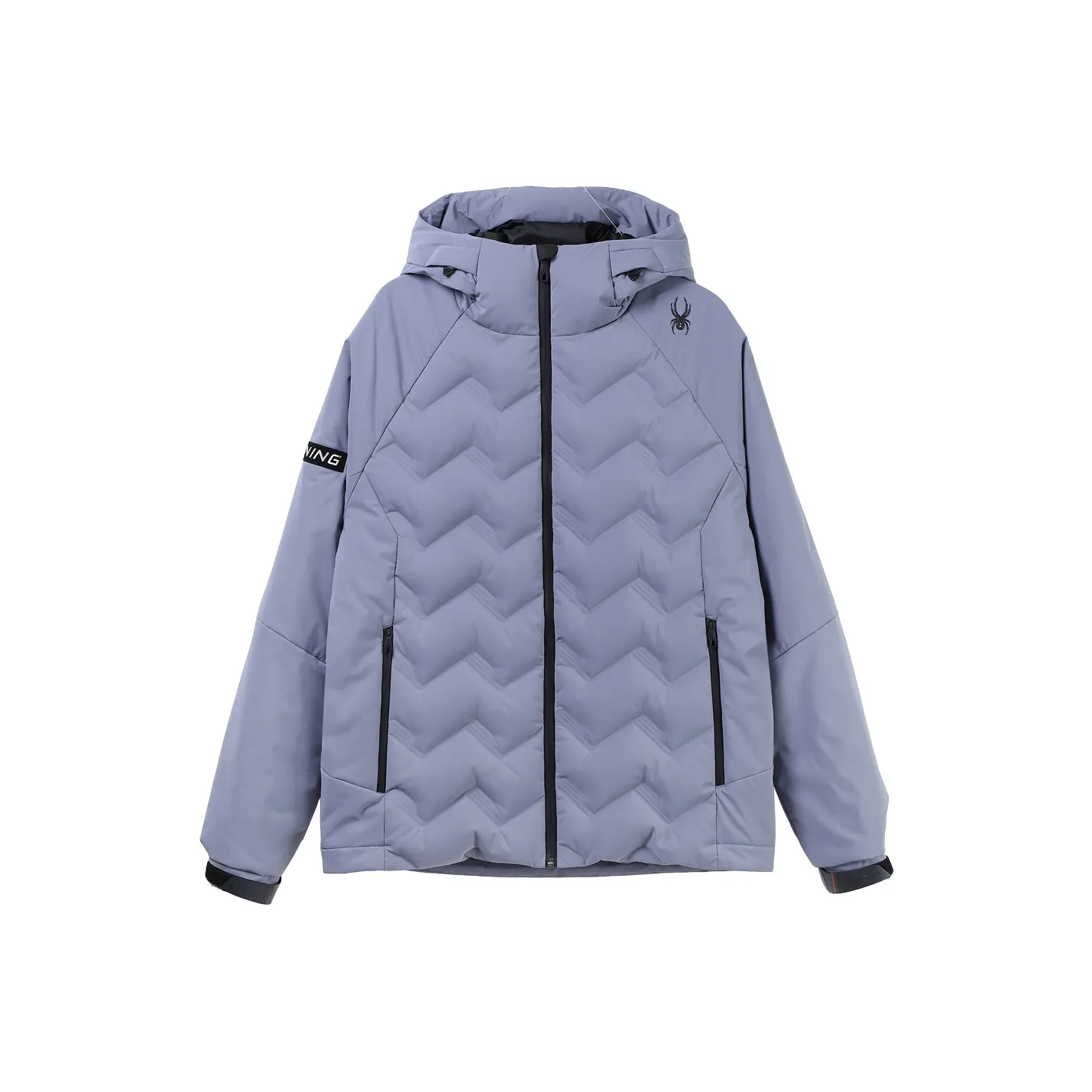 Spyder Collaboration Однотонный С капюшоном Пуховик Мужской