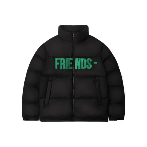 VLONE Friends Series Черно-зеленая унисекс пуховая куртка