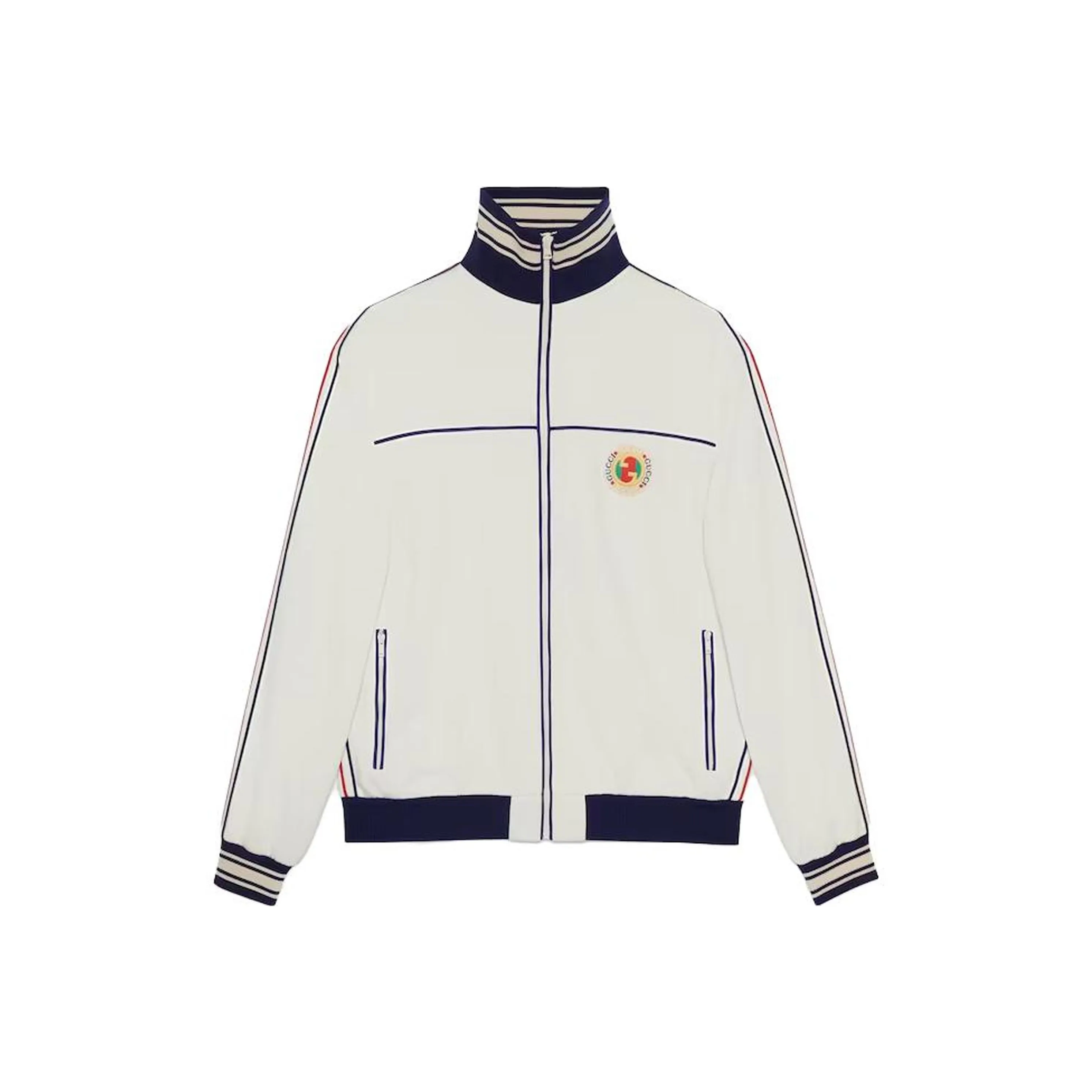 GUCCI Striped trim Zip up Track Jacket