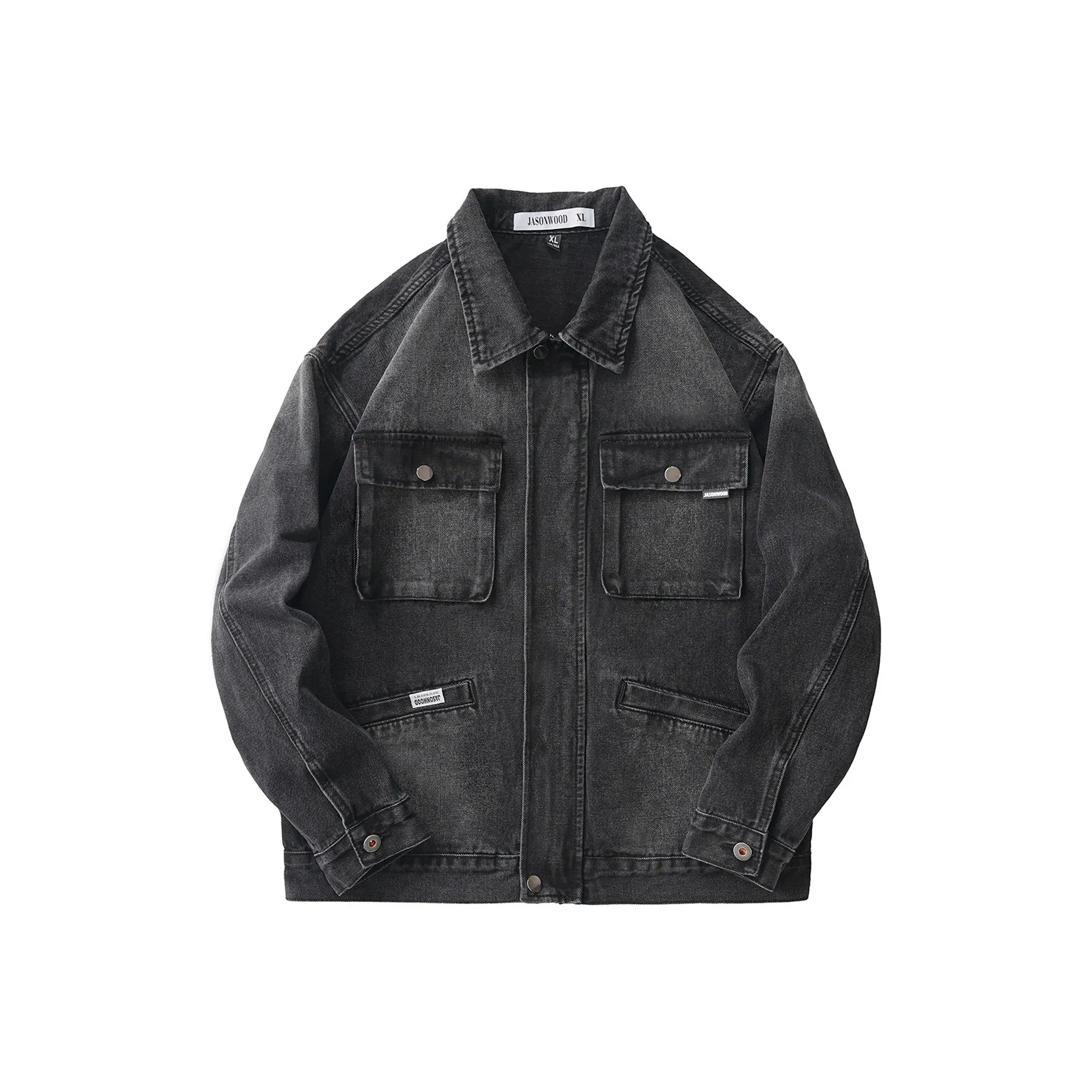 JASONWOOD Cowboy On The Run Denim Jacket Men's Modern Black