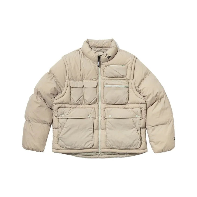 New Era Хлопковый пуховик Мужской Бежевый