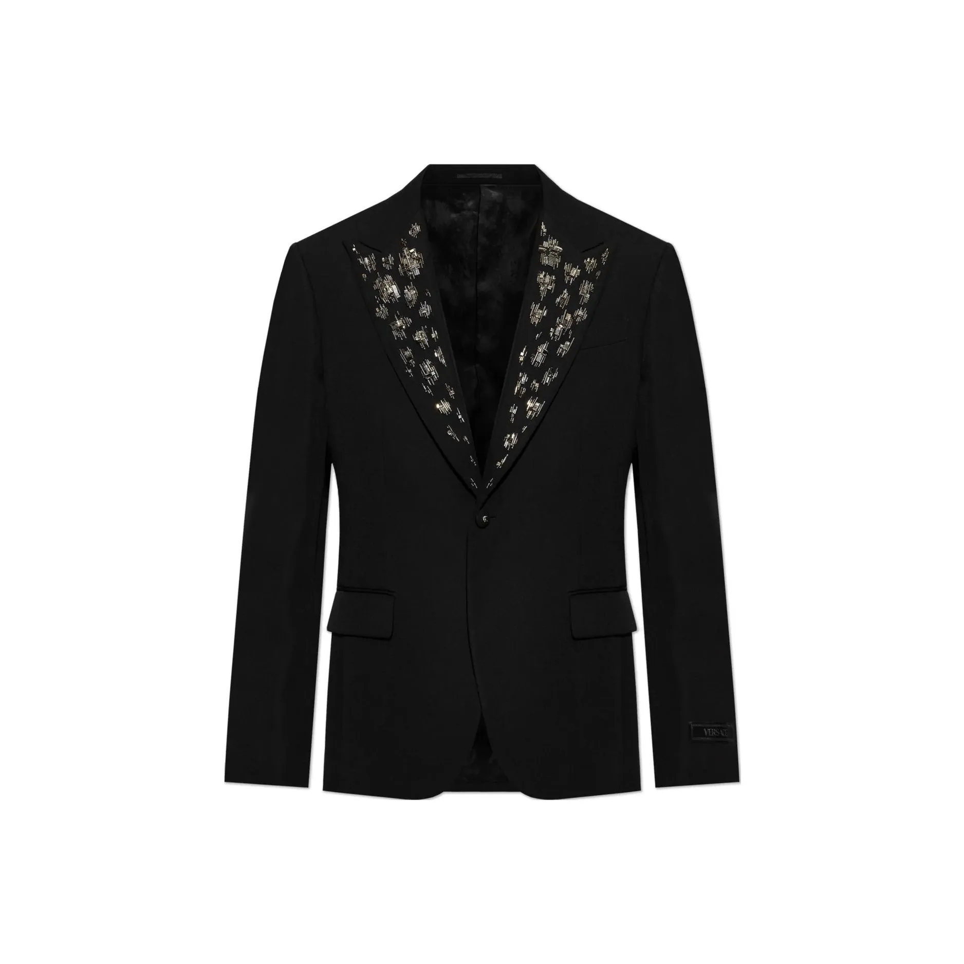 VERSACE Logo Appliqué Embellish Detailed Blazer