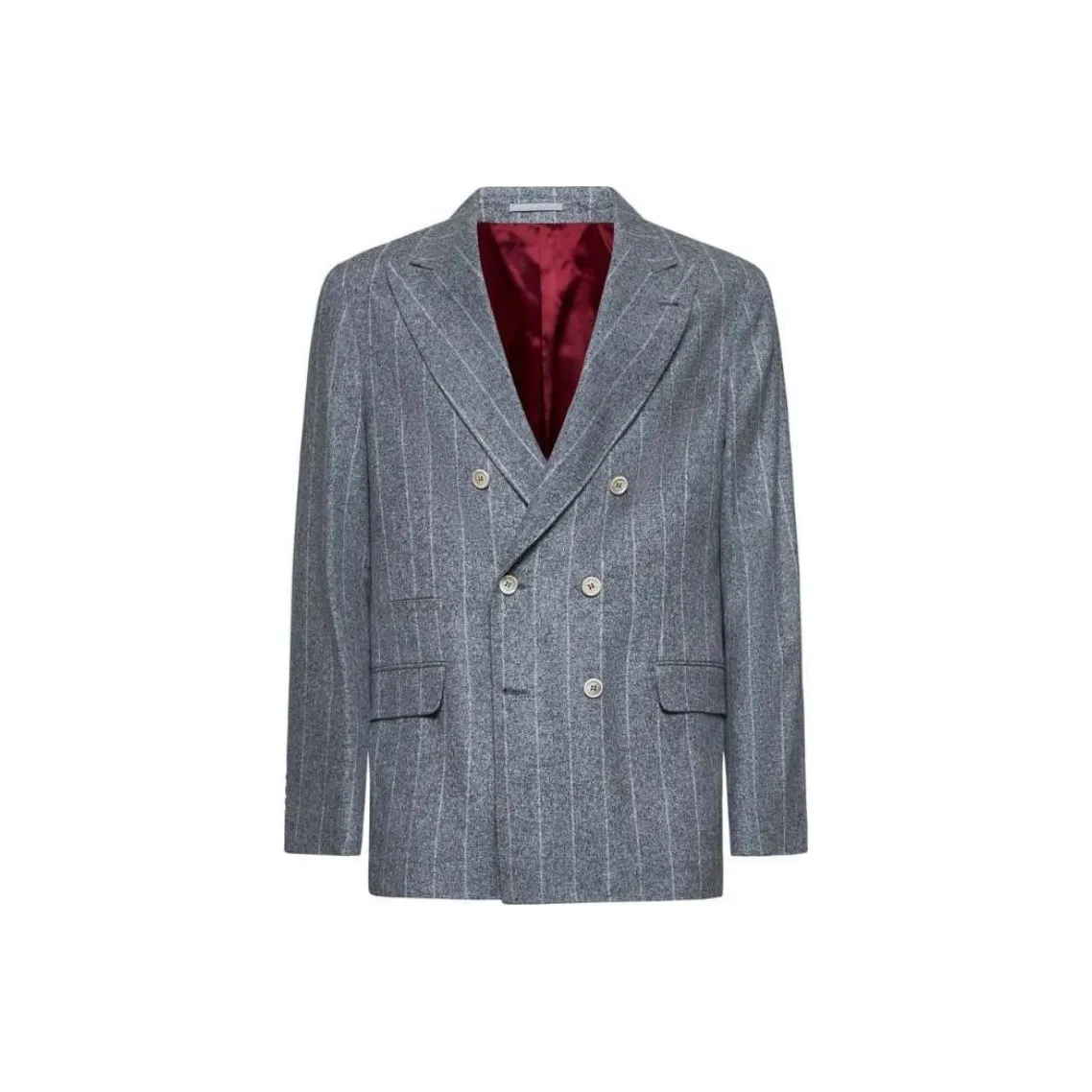 Brunello Cucinelli Double Breasted Pinstripe Detailed Blazer
