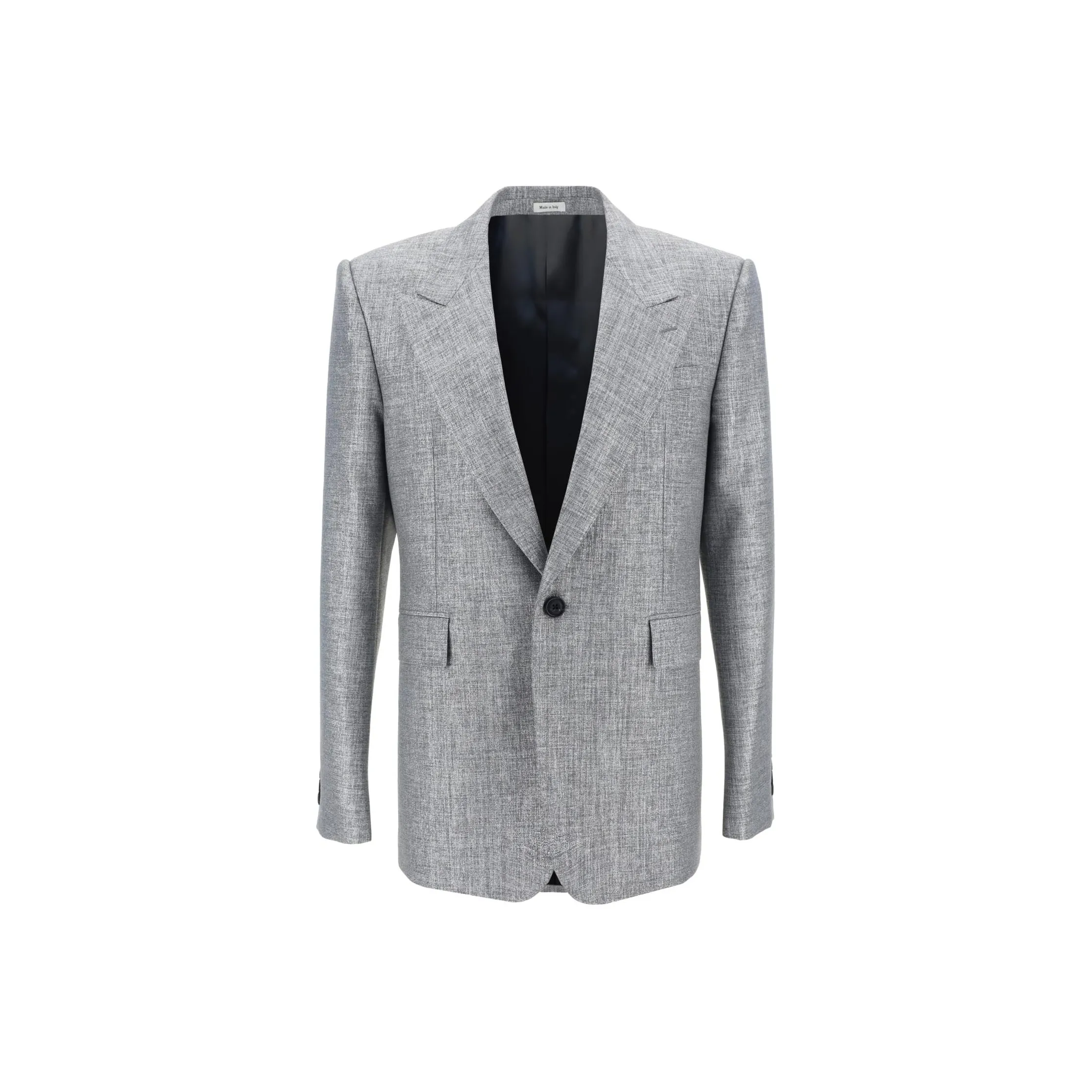 Alexander McQueen Single Breasted Metallic Finish Blazer