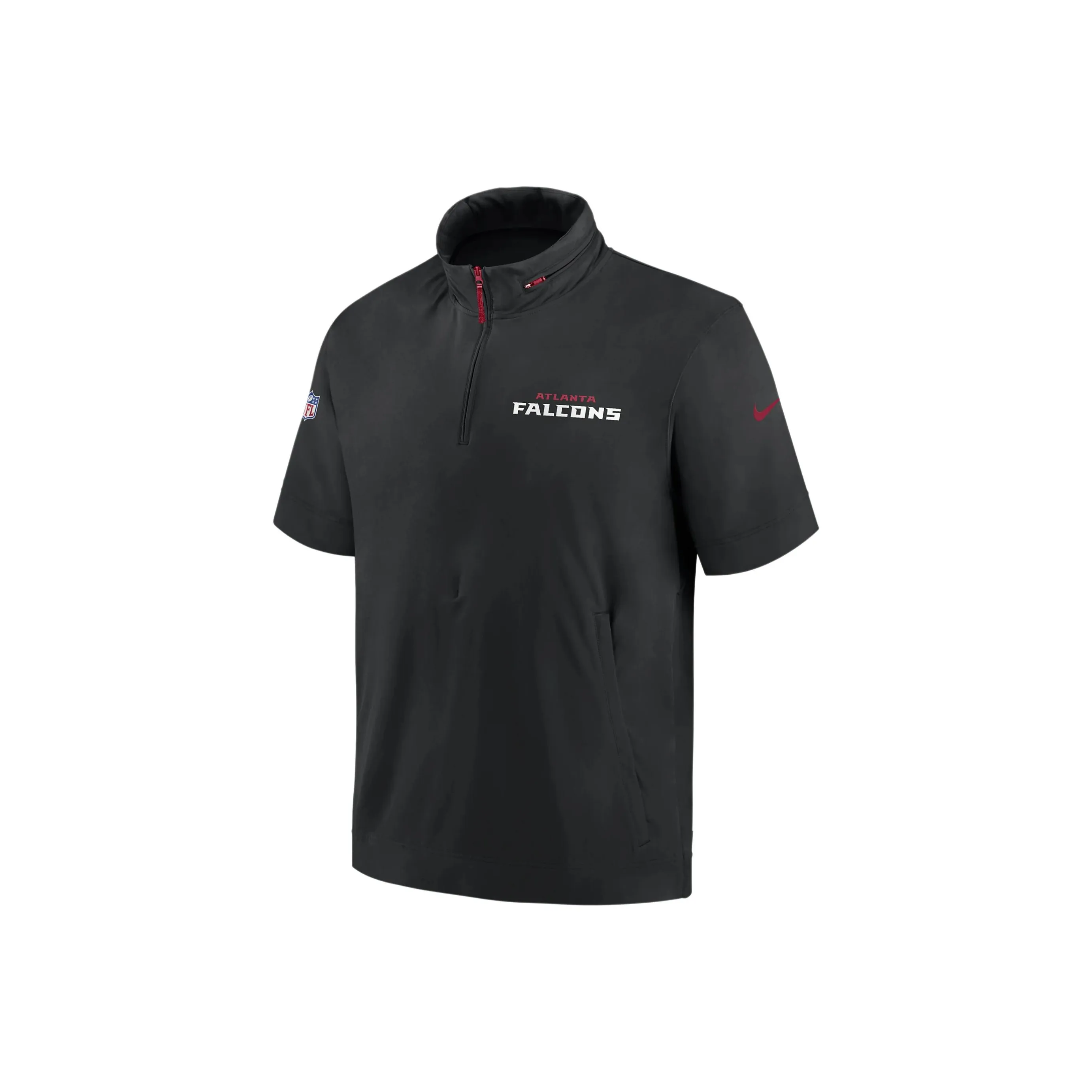Nike Atlanta Falcons Sideline Coach Men's Nike Nfl 1/2 Zip Short Sleeve Hooded Jacket