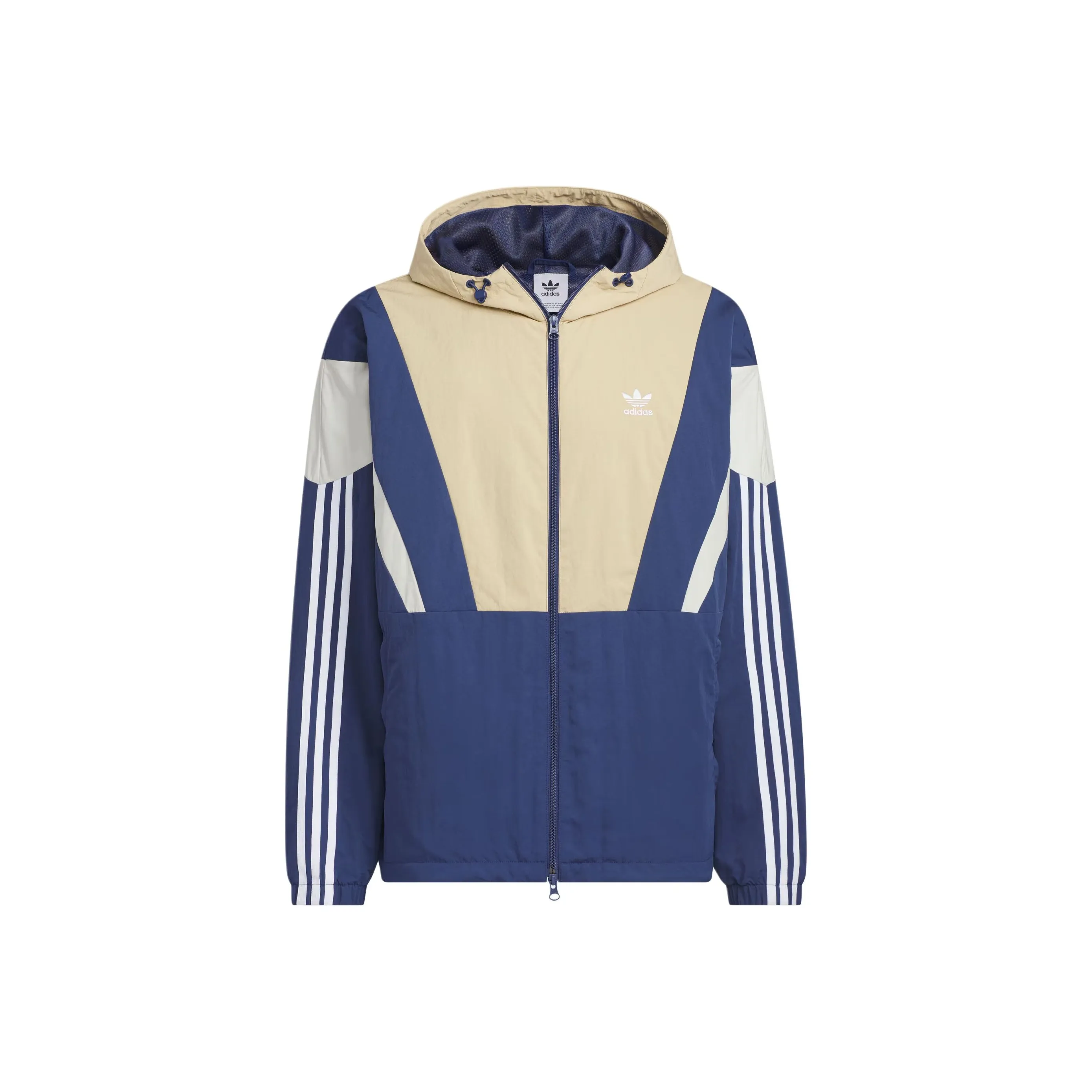 Adidas Originals BLOCK Jacket Men's Linen Khaki Brown/Tech Indigo