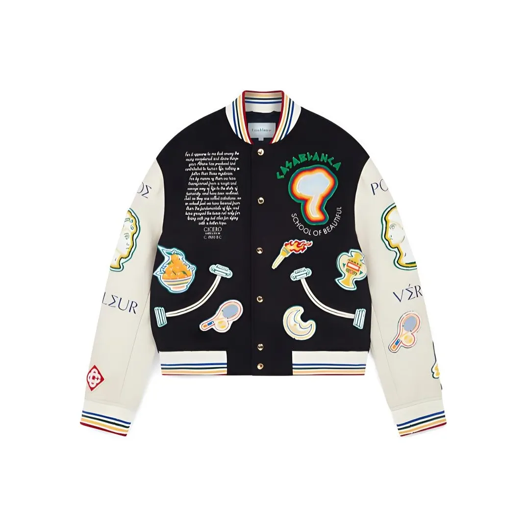 CASABLANCA Chenille Patchwork Bomber Jacket