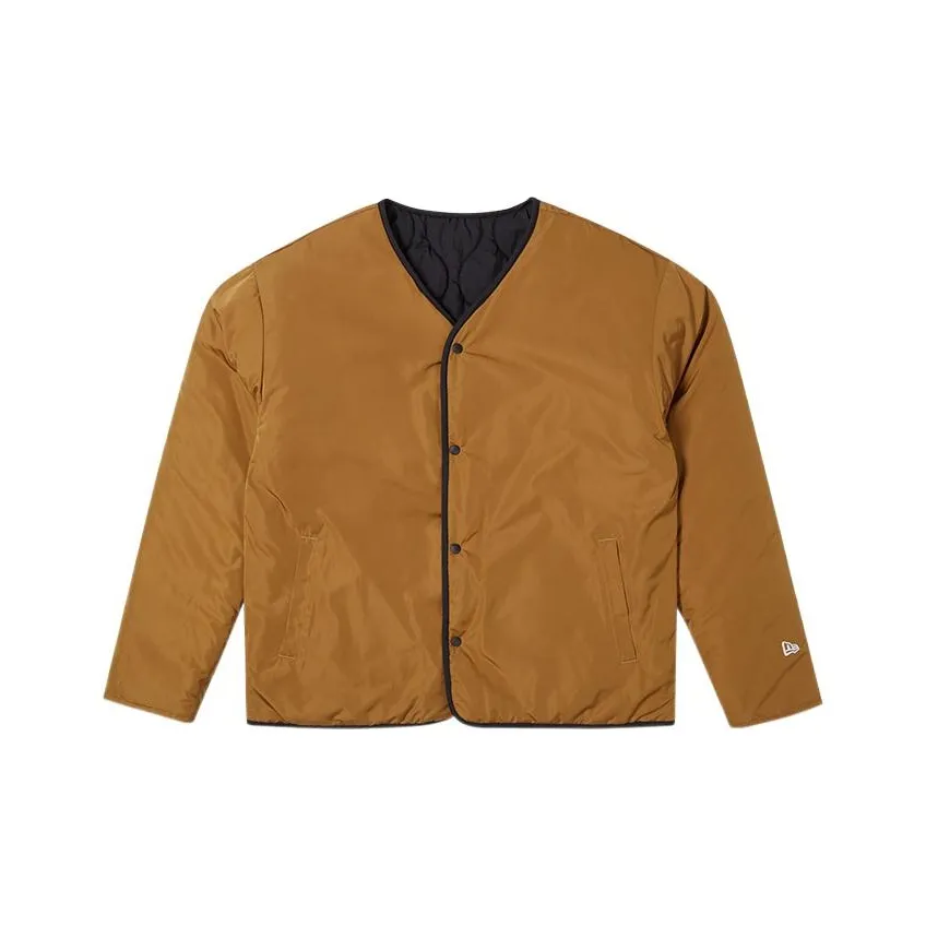 New Era Буква Без воротника Свободный крой Утолщенный Пух Унисекс Рыжевато-коричневый