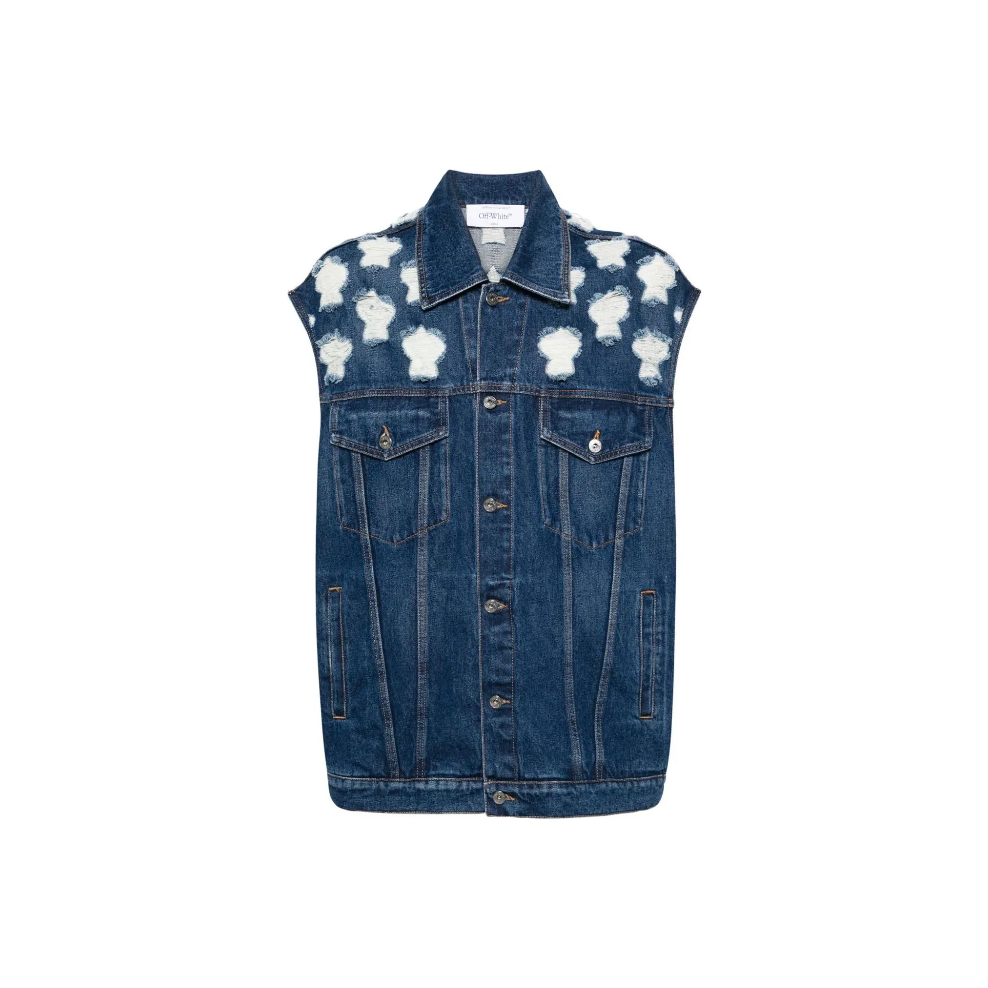 OFF-WHITE Distressed Denim Gilet