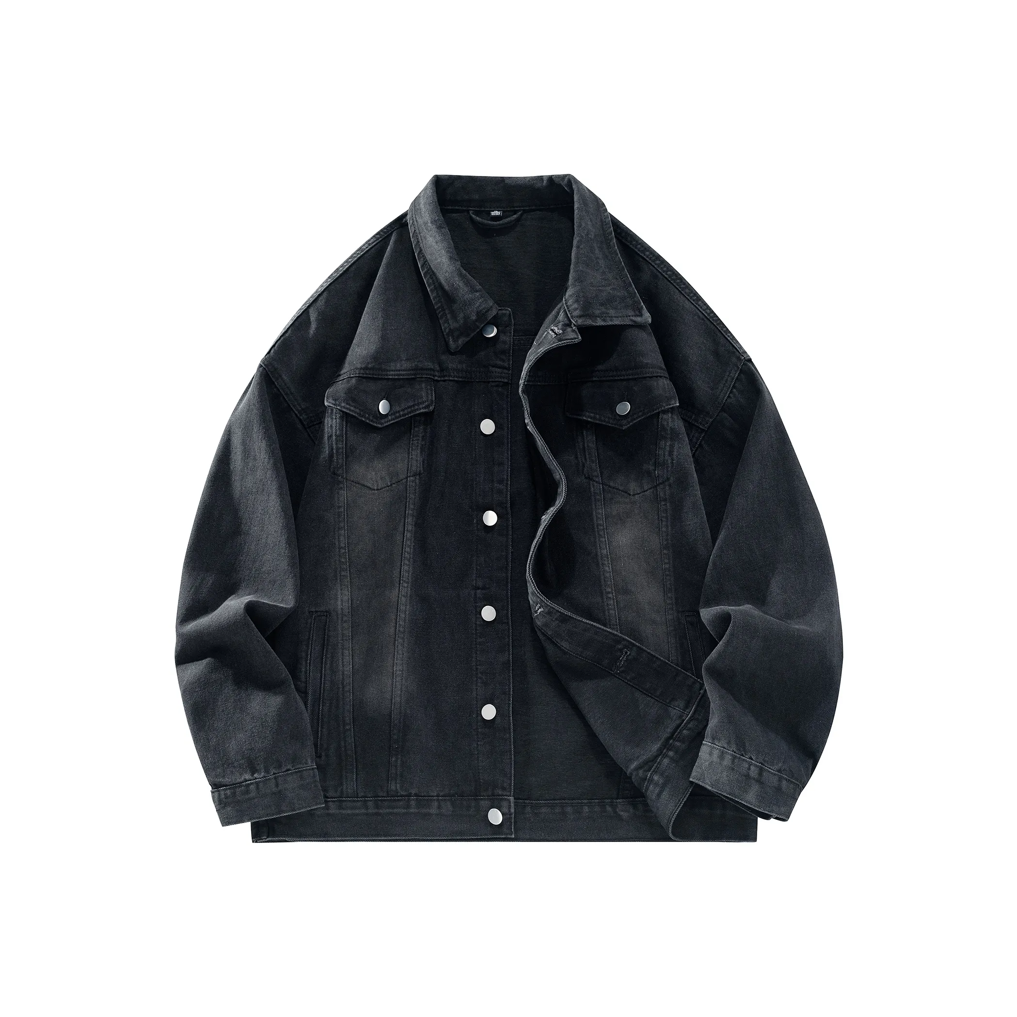 BOBBY ABLEY Denim Jacket Unisex Distressed White Black
